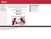 Tablet Screenshot of mcafeerebates.com